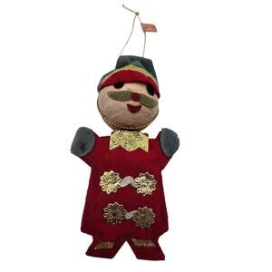 Vintage Flocked Nutcracker Ornament: 1970s Retro Kitsch Decor